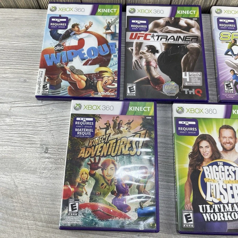 Xbox 360 Kinect Bundle Lot Of 5 Video Games Tested Working